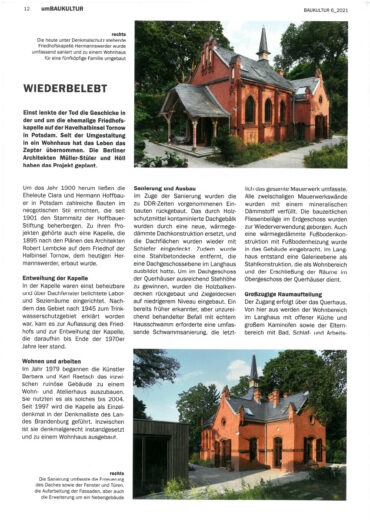 2021_06 | Baukultur Zeitschrift des DAI | Friedhofskapelle wiederbelebt