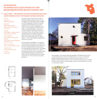 2021_12 | Brandenburgischer Baukulturpreis | Nominierung | Haus Pungs & Friedhofskapelle Hermannswerder