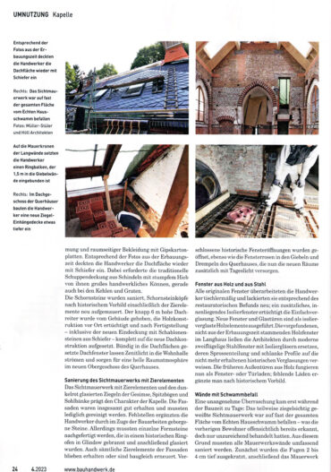 2023_04 | Bauhandwerk | Umbau der ehemaligen Friedhofskapelle auf Hermannswerder in Potsdam zum Wohnhaus